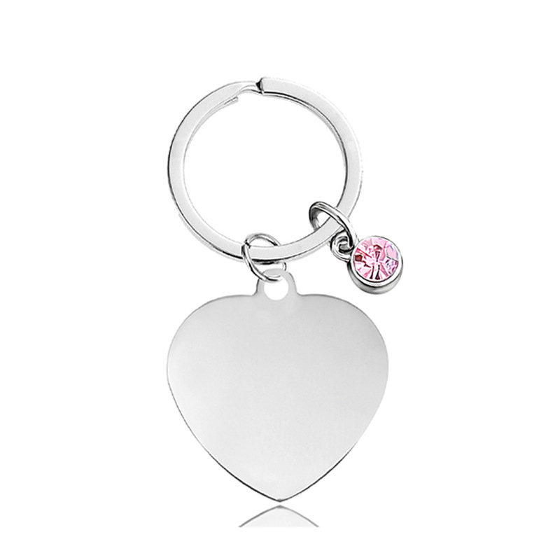 Unisex Gender Classic Style Style Classic Style Round Customization Laser Engraving Heart Shape 201 Stainless Steel Unisex Bag Pendant Keychain