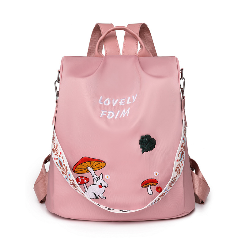 Comercio exterior al por mayor 2025 nueva mochila antirrobo para damas de alto valor moda bordado multifunción mochila de viaje marea