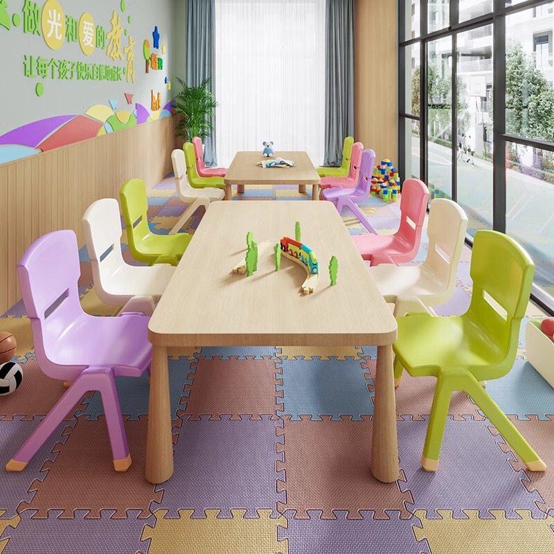 Children's Thickened Backrest Chair Kindergarten Baby Small Stool Home Living Room Coffee Table Infant Dining Chair Portable Bench