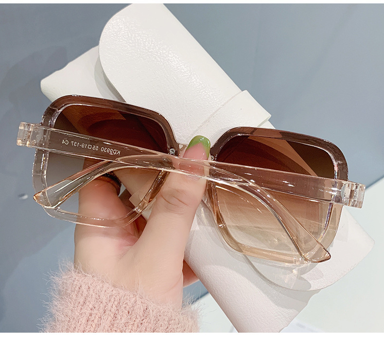 Trend Personality Gradient Ocean Piece Sunglasses Rice Nails Large Frame Sunshade Glasses Rimless Casual Sunglasses_voghion.com