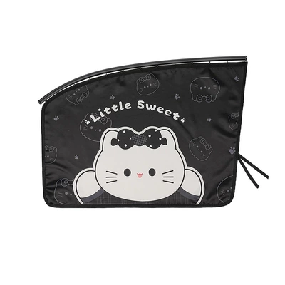 Car curtains: Sunshade Curtain Sun Protection Heat - embedded-bow-cat-curtain-passenger-black