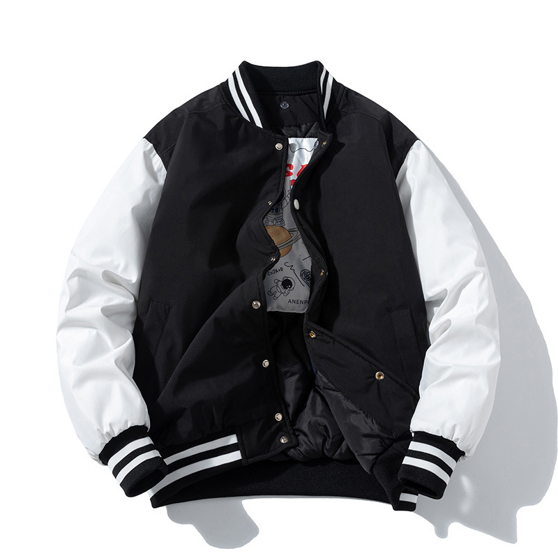 Jacket jacket men's 2020 autumn and winter solid color cotton-padded simple fashion brand loose fashion cotton-padded jacket pilot coat Jacket jacket men's 2020 autumn and winter solid color cotton-padded simple fashion brand loose fashion cotton-padded jacket pilot coat