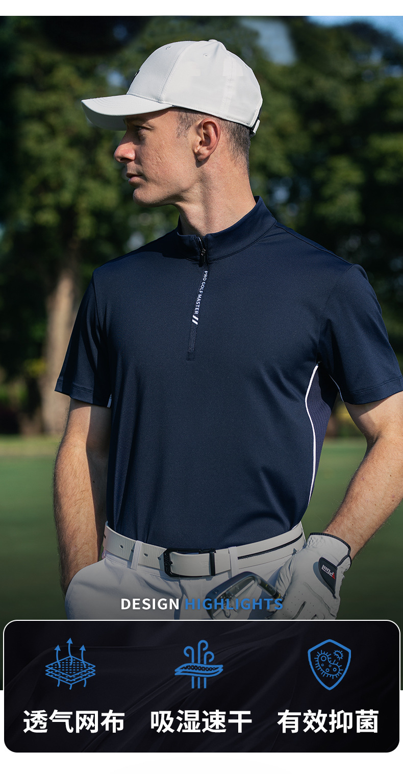 Áo polo nam golf PGM tay ngắn thấm hút nhanh khô — KUZ200-Quần dài màu xanh hải quân, YF771-Trắng tay ngắn, KUZ200-Quần trắng, KUZ200-Quần đen chi tiết 6