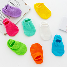 儿童袜子夏季高棉男童女童糖果色网眼透气船袜大中小童短筒袜柔软