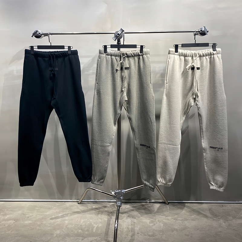 ESSENTIALS Season 8 FOG Foot Flocking Letter High Street fleece-lined Loose Casual Pants American Pants