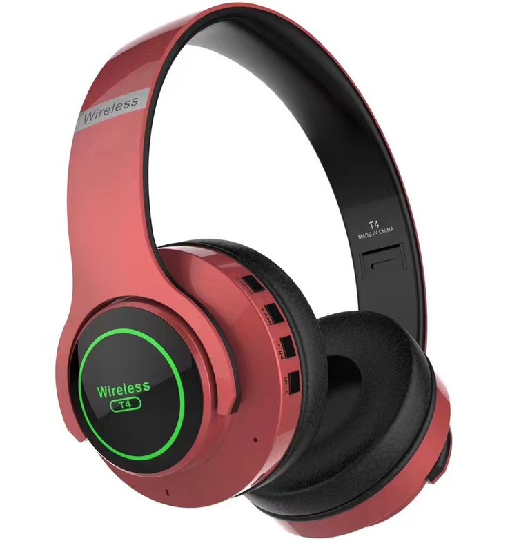 ヘッドセットbluetoothワイヤレスled発光携帯電話音楽重低音ステレオヘッドセットt4 bluetoothヘッドセットメーカー|undefined