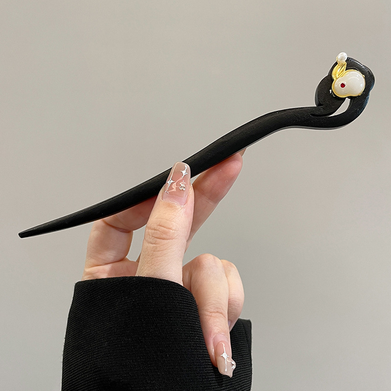 Pinzas de cabello de madera para mujeres nuevos pinzas de estilo chino de alto nivel diarios vestido de caballo de viaje antiguo sándalo bandeja de cabello pinzas de cabello tocado