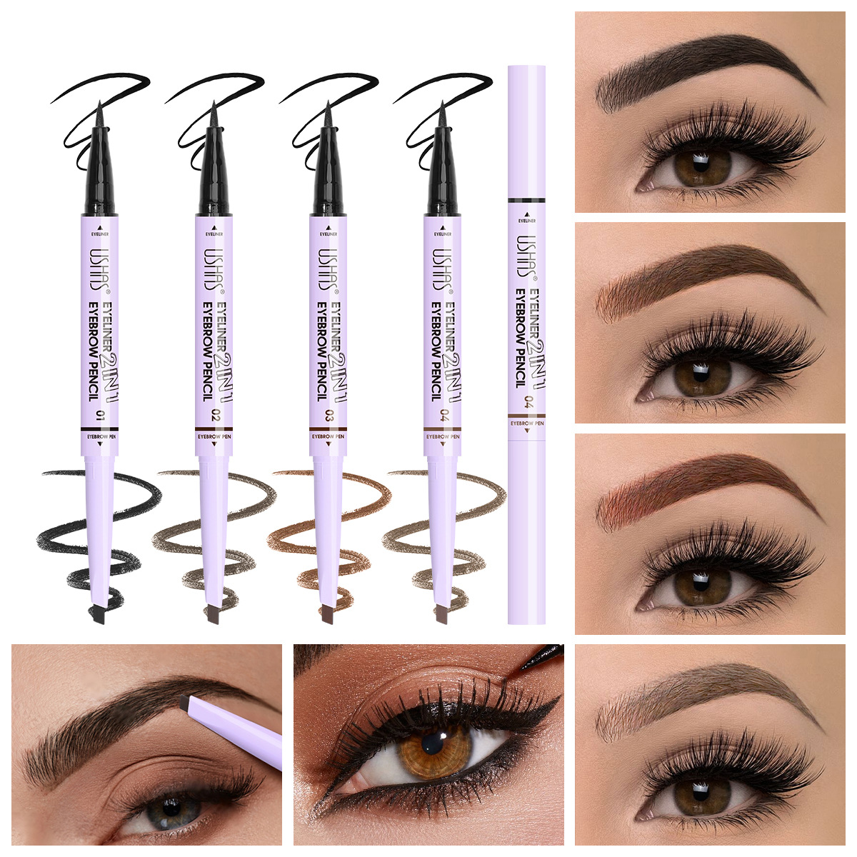 USHAS punto transfronterizo explosión lápiz de ojos líquido lápiz de cejas delineador de ojos impermeable Amazon comercio exterior UP017