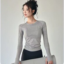 一件代发lulu新款长袖速干运动上衣普拉提秋冬瑜伽服跑步健身训练