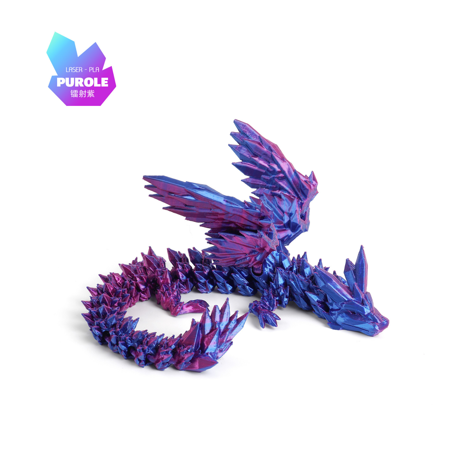 Explosiones transfronterizas impresas en 3D de cristal alas de dragón volador articulaciones móviles creativas adornos de dragón juguetes hechos a mano regalos