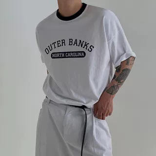 MYQ短袖T恤男夏季韩版宽松圆领字母印花纯棉半袖体恤打底衫上衣