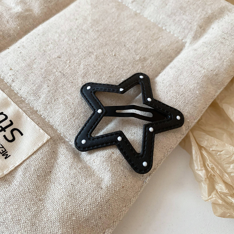 黑白波点星星发夹额前碎发刘海夹可爱通勤BB夹甜酷辣妹潮流发饰女详情12