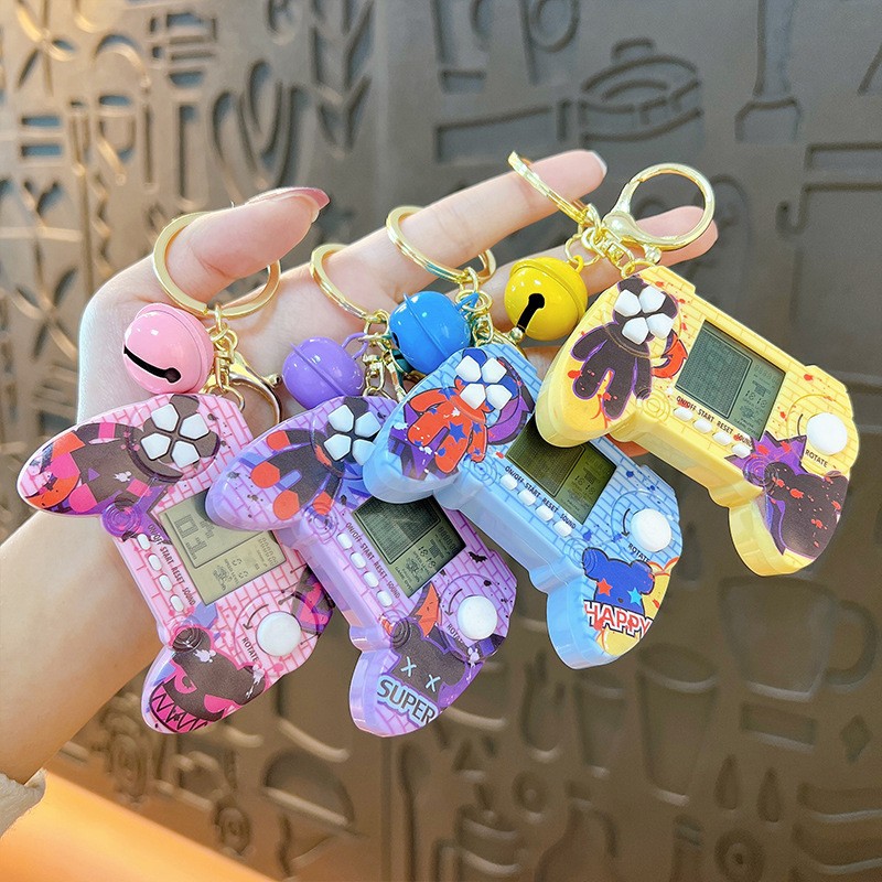 クリエイティブハンドヘルドロシアブロックゲーム機キーホルダー携帯バッグアクセサリー玩具プレゼント卸売り