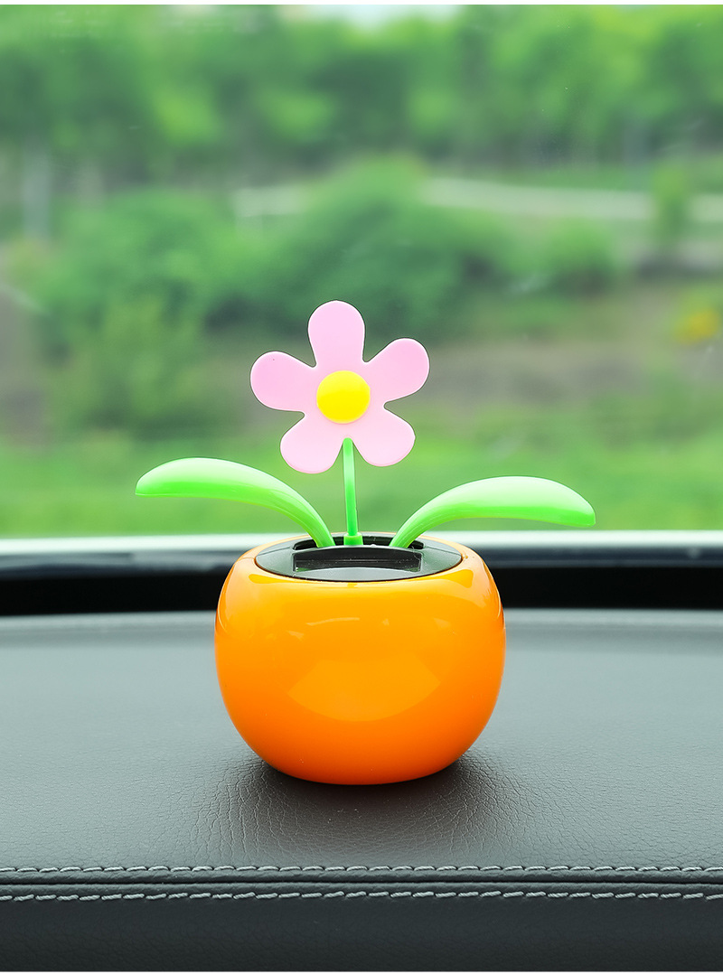 Car Ornaments Solar Summer Car Interior Decoration Popular Car Sunflower Center Console High-End Small Ornaments for Women