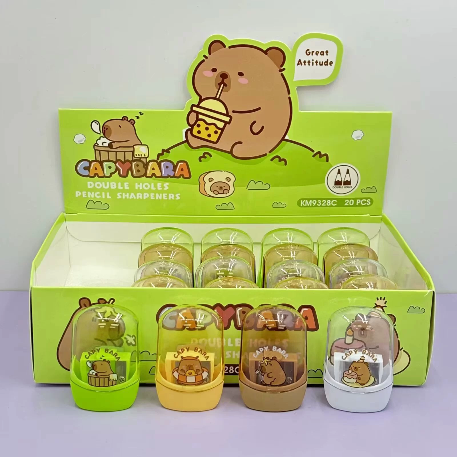 Cartoon three dimensional handheld small sharpener for early age, Birthday gift