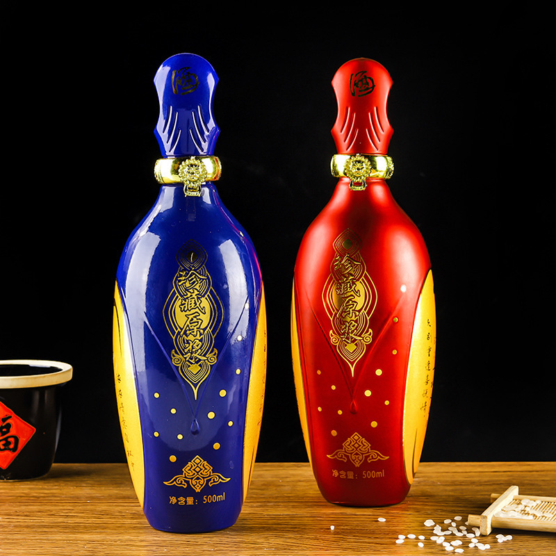 新款500ml玻璃白酒瓶私人定制空酒瓶婚慶宴會創意密封酒瓶