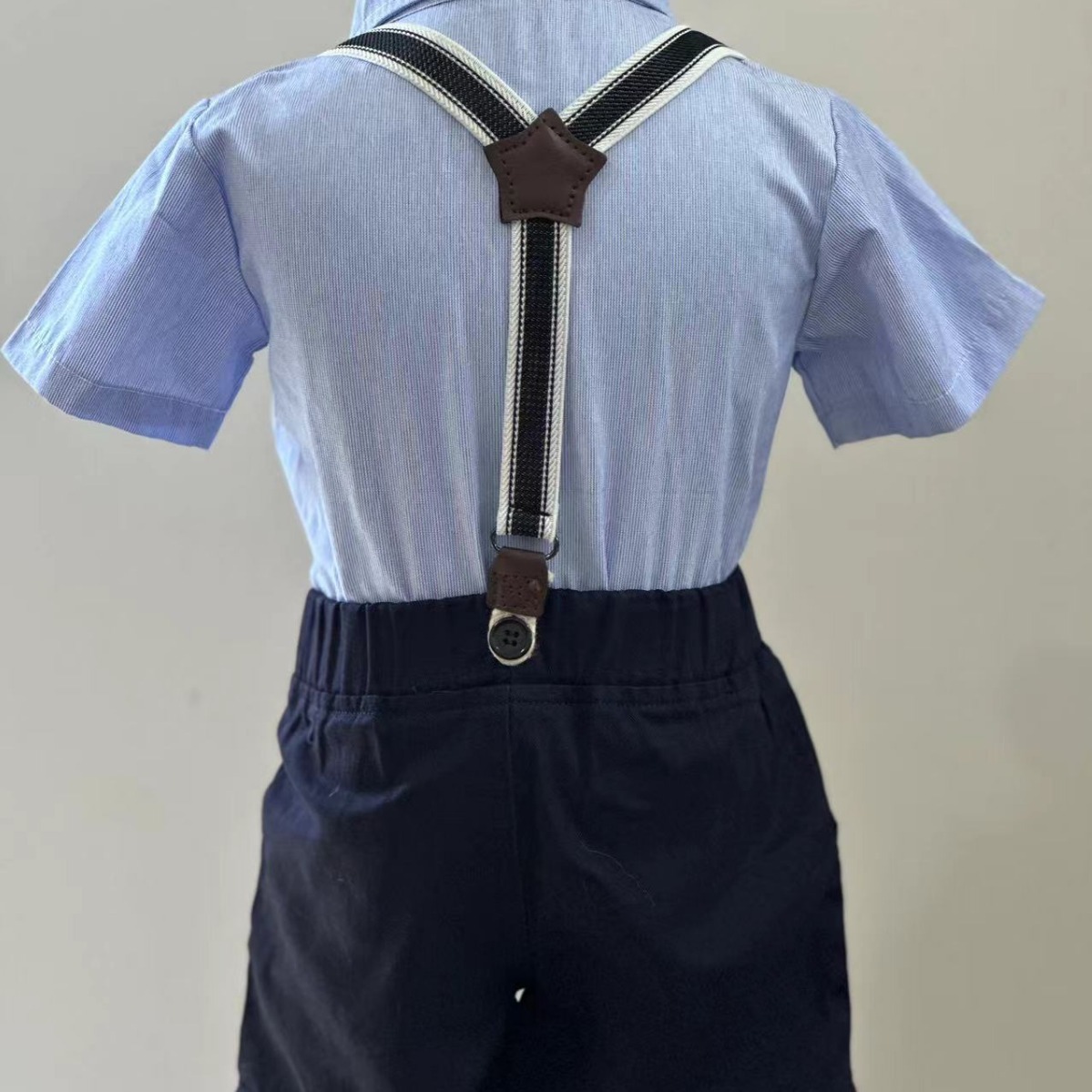 2025 vestido de verano para niños, rebeca de algodón de manga corta con lazo de solapa para niños, pantalones cortos con tirantes coreanos, kids de dos piezas