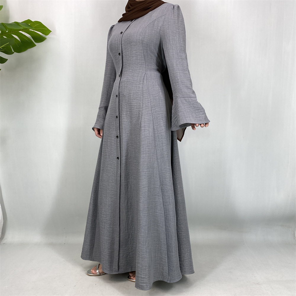 Fashionable Elegant Button Decorated Dress For Women_ecoleips.com