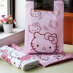 Cartoon garbage bag portable cute household cartoon printed large and small pink plastic bag vest style affordable
