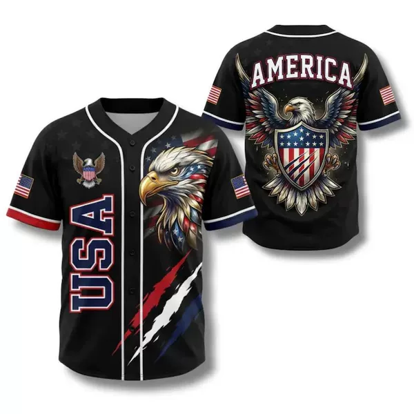 2026 Usa 250Th Anniversary Competition Baseball Jersey 3D Digital Eagle Print Baseball Jersey for Men Wholesale
