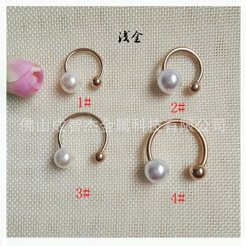 U-Shaped C-Shaped Double-Headed Movable Snap Button DIY Jewelry Buckle Gong Screw Gong Wire Removable Pearl Metal Beads