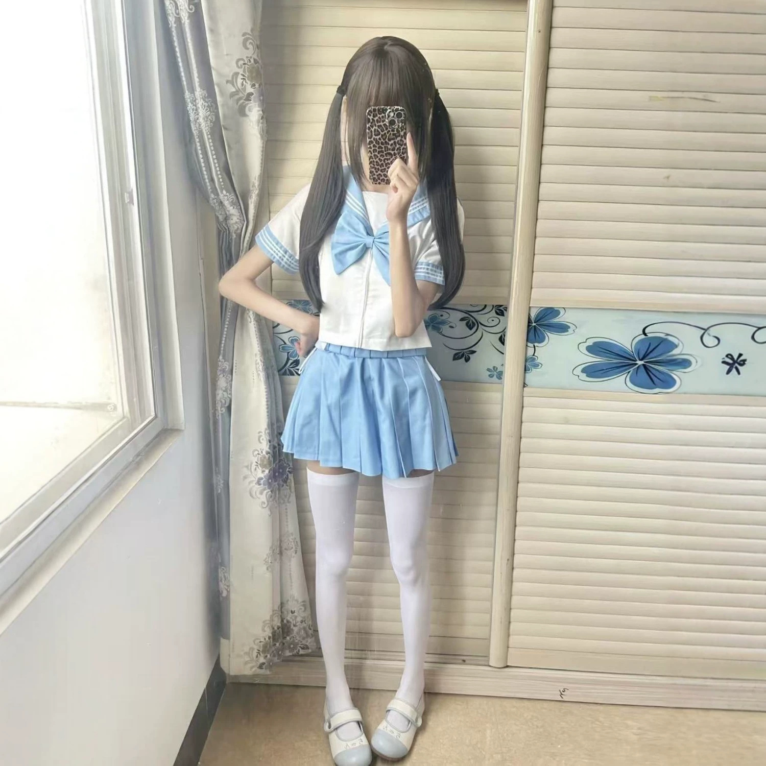 海军领新款短袖休闲原创基础款小众水手服彩虹战队日系一整套潮女