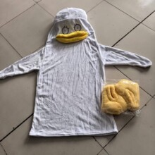 大白鸭睡衣冬季黑鸭子连体睡袋男女同款卡通大码睡袍保暖可外穿