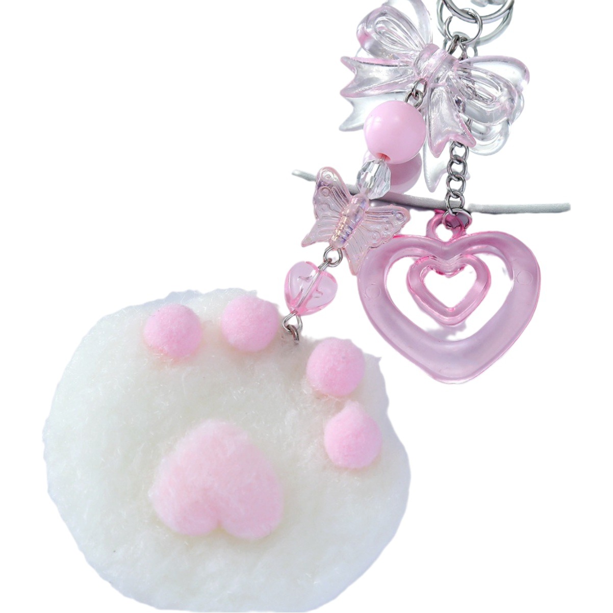 Dulce lindo gato garra colgante llavero coche mochila colgante regalo para amigos novias regalo