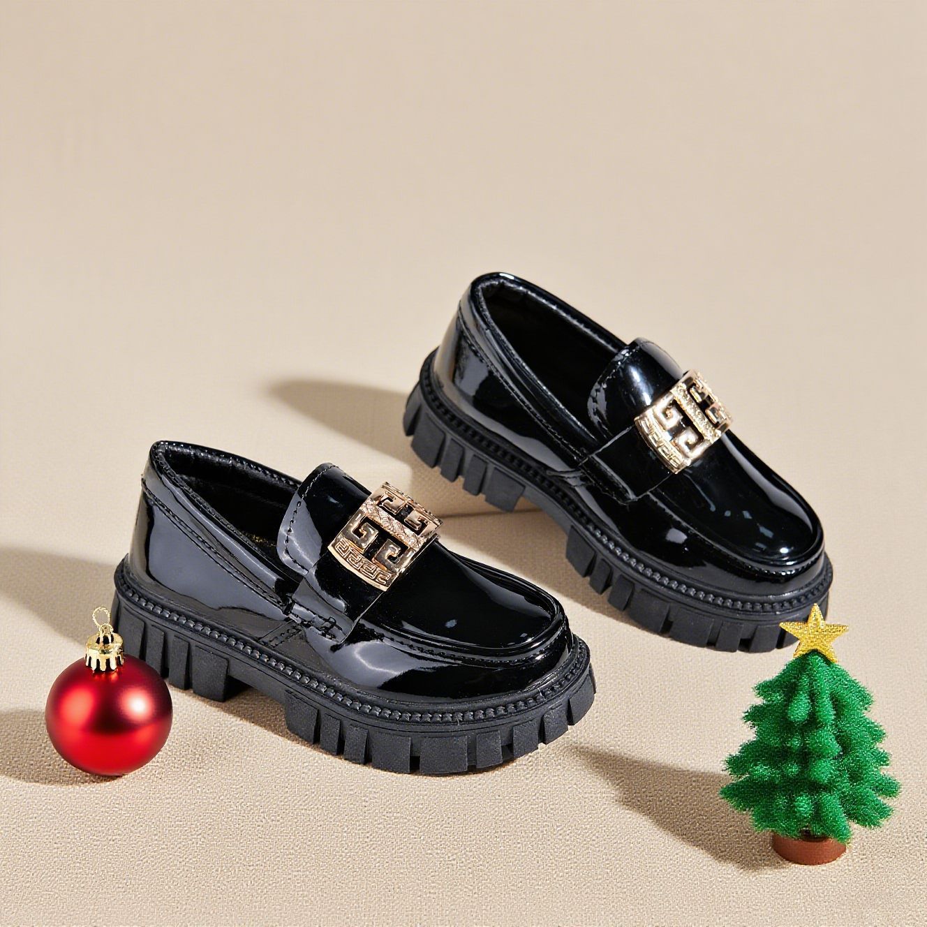 Children's Unisex Leather Shoes 2026 New Style Slip-On Loafers Spring and Autumn Casual British Versatile Shoes Trendy