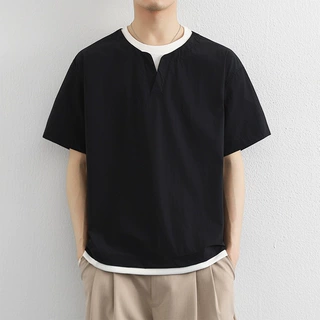 时尚青年男装夏季新款短袖T恤圆领衫套头衫打底衫上衣