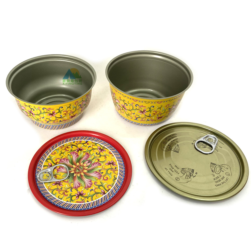 佛跳墙铁碗 食品级预羊肉汤燕窝海参罐 淡菜生蚝汁250毫升彩色碗