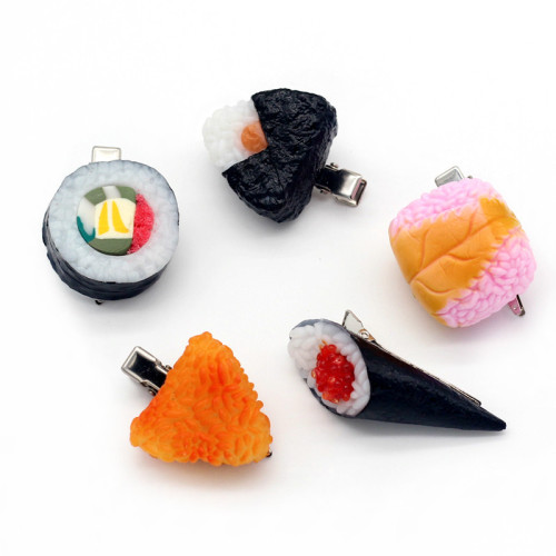 Simulated Japanese salmon sushi rice ball, seaweed wrapped rice, hairpin card, creative headwear, small gift for students INS