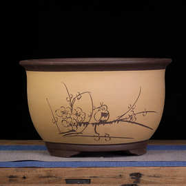 紫砂花盆大号兰花盆阳台种菜盆栽花卉特大号清仓特价包邮陶瓷之新