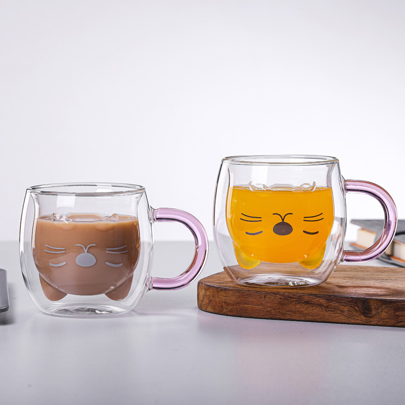 Cartoon kitten juice drink cup