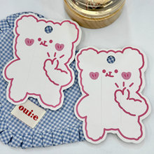 厂家diy发饰卡纸饰品包装发夹卡纸白色兔子卡通款发卡纸吊牌纸