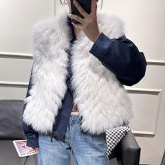 实拍真毛狐狸毛外套新款马甲一衣三穿女士毛毛大衣真毛海宁皮草