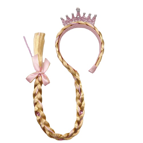 New Frozen Elsa Princess Braided Crown Girl Child Hair Band Children Long Hair Wigs Hair Accessories Headband