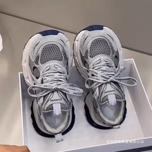 小怪兽运动老爹鞋女2025秋季新款真皮休闲厚底网面百搭旅行跑步鞋