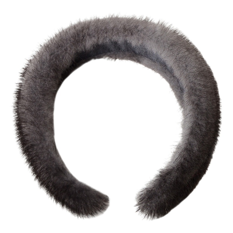 Corea del Sur visón pelo banda piel pelo banda ancho borde Internet celebridad invierno piel visón pelo headwear color sólido diadema