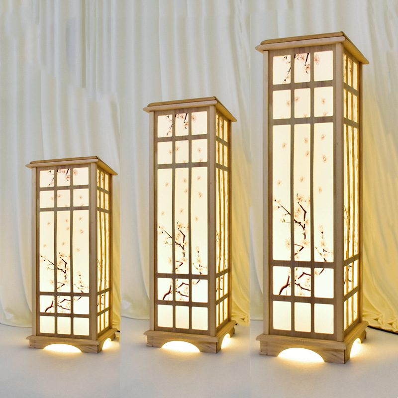 批發中式婚禮路引婚慶道具原木燈光方柱t檯燈舞台擺件風宮燈引路