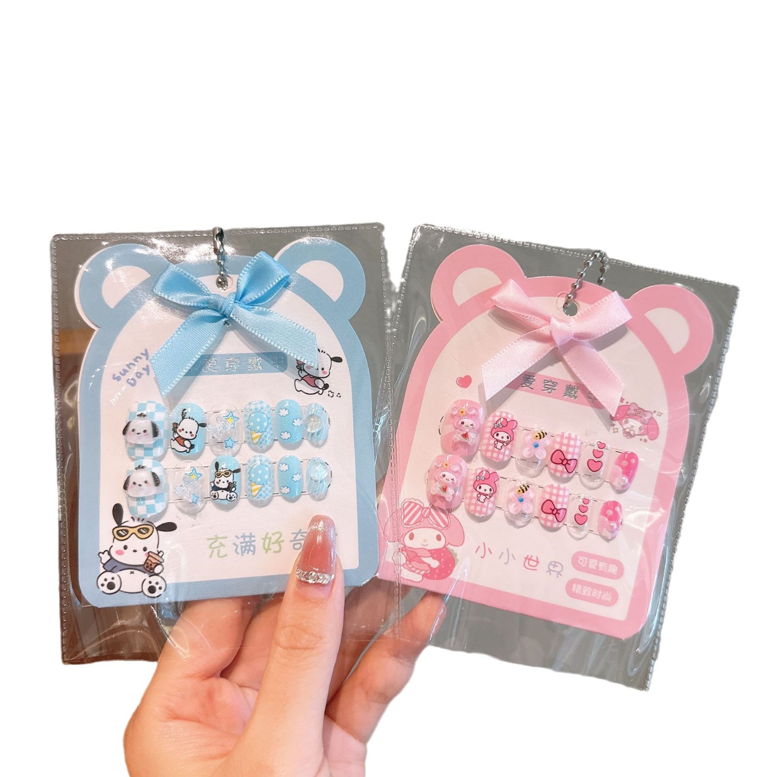 Niños dibujos animados estereoscópicos pegatinas de uñas niñas parches de uñas bebés desmontables impermeables uñas al por mayor