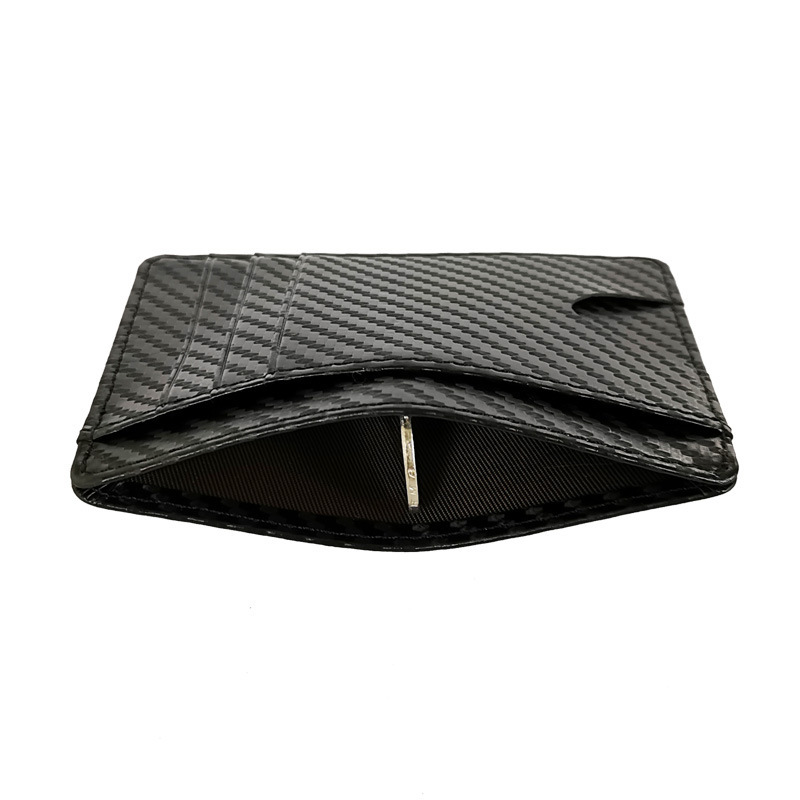 Nuevo titular de la tarjeta de fibra de carbono RFID hombres delgados multi-Tarjeta titular mini corto monedero titular de la tarjeta