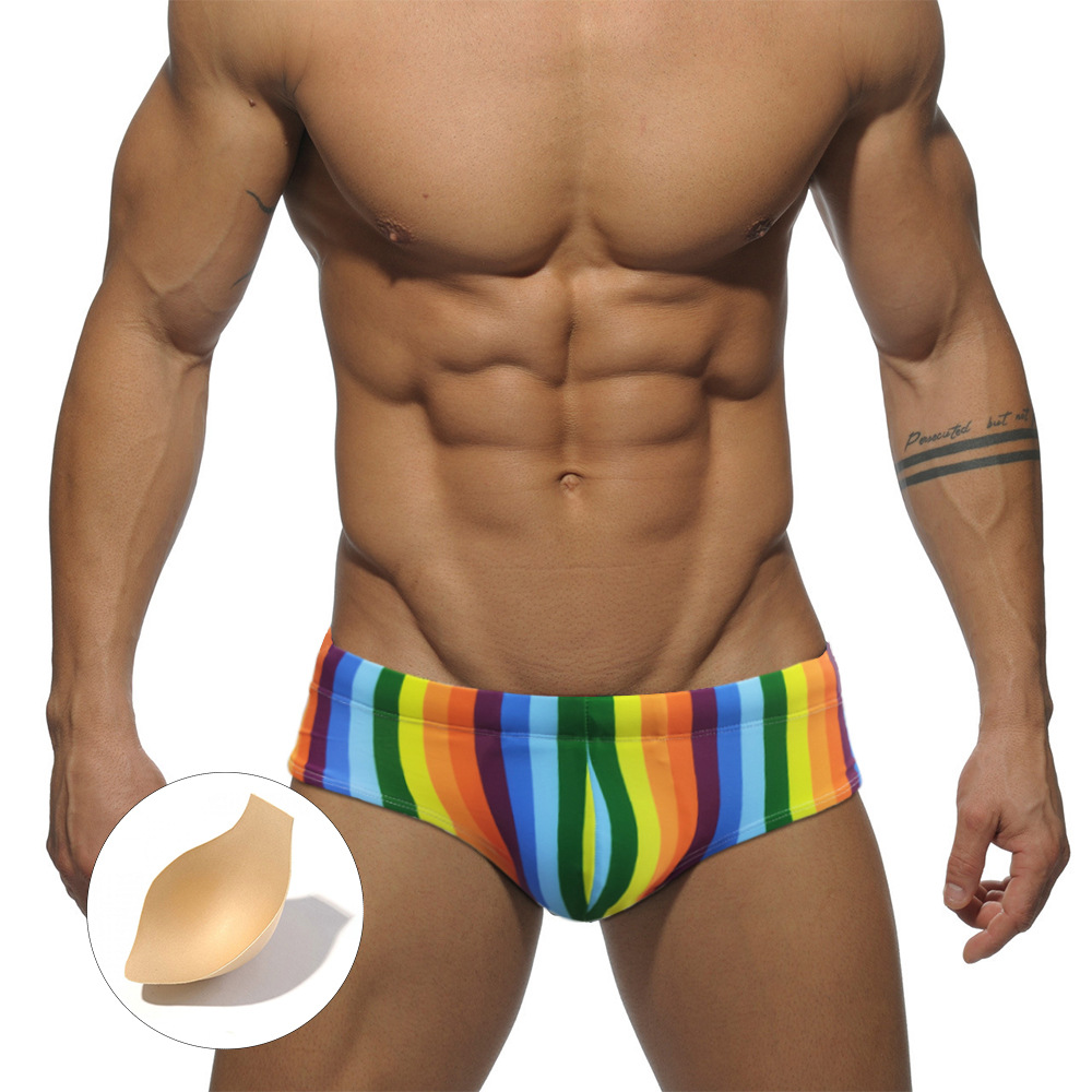 Rainbow Belt Cup Swim Trunks 1