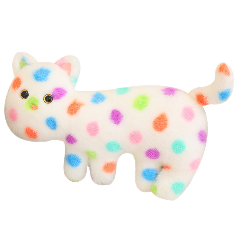 Colorido punto de onda gato abrazar almohada cojín muñeca de peluche muñeca de tela creativa muñeca de gato de pie