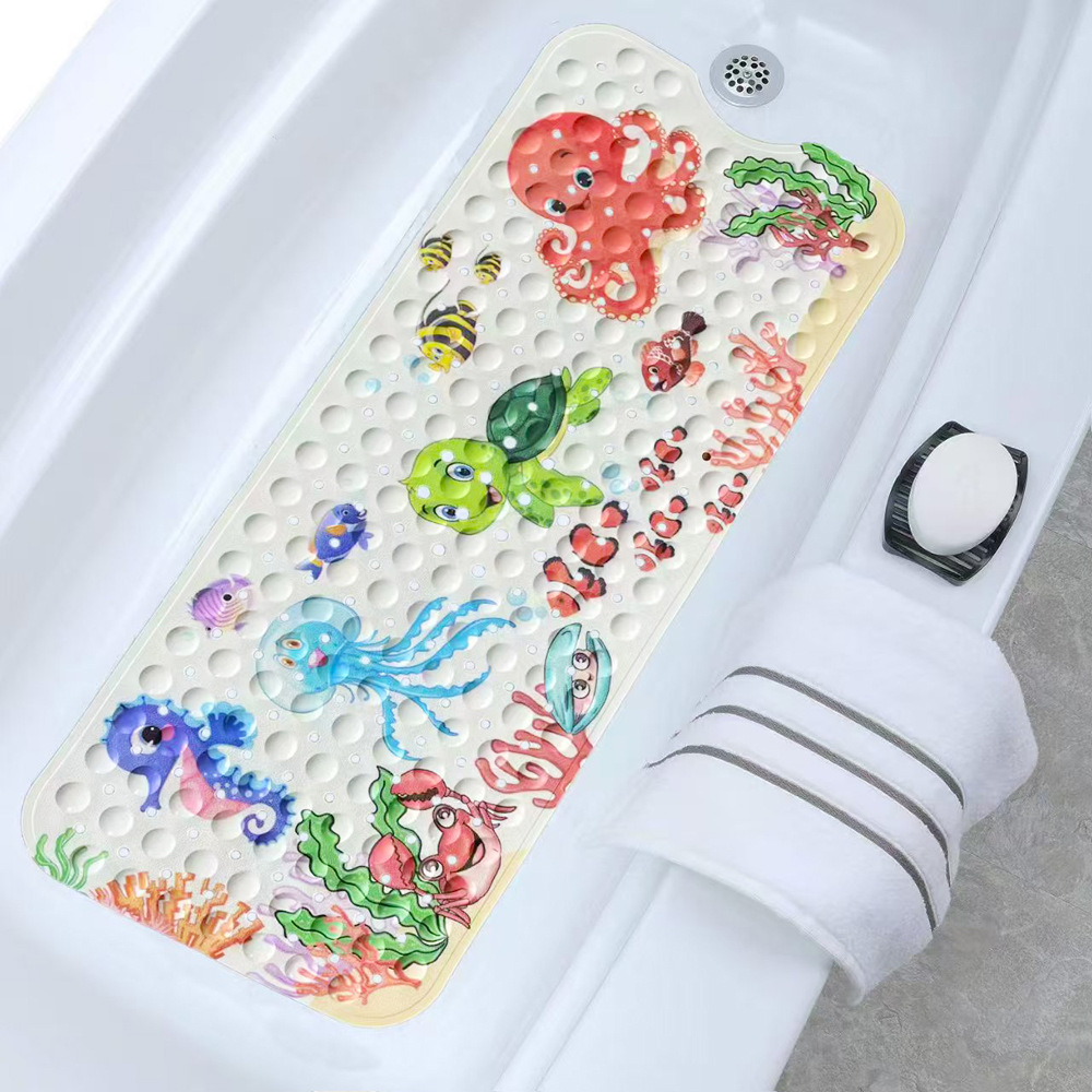 Alfombrilla antideslizante para baño con diseño de océano de dibujos animados para niños de Amazon, alfombrilla antideslizante para piscina, baño, alfombrilla antideslizante