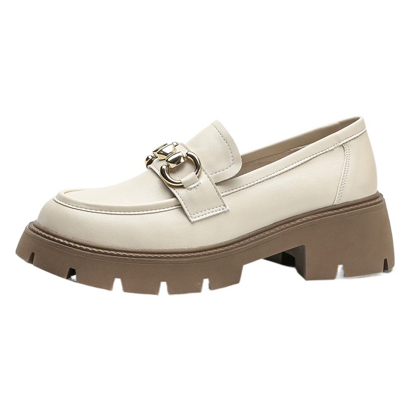 Женские лоферы на толстой подошве с цветными блоками и пуговицами, женские однослойные туфли в британском стиле, винтажные однослойные туфли из мягкой кожи в британском стиле