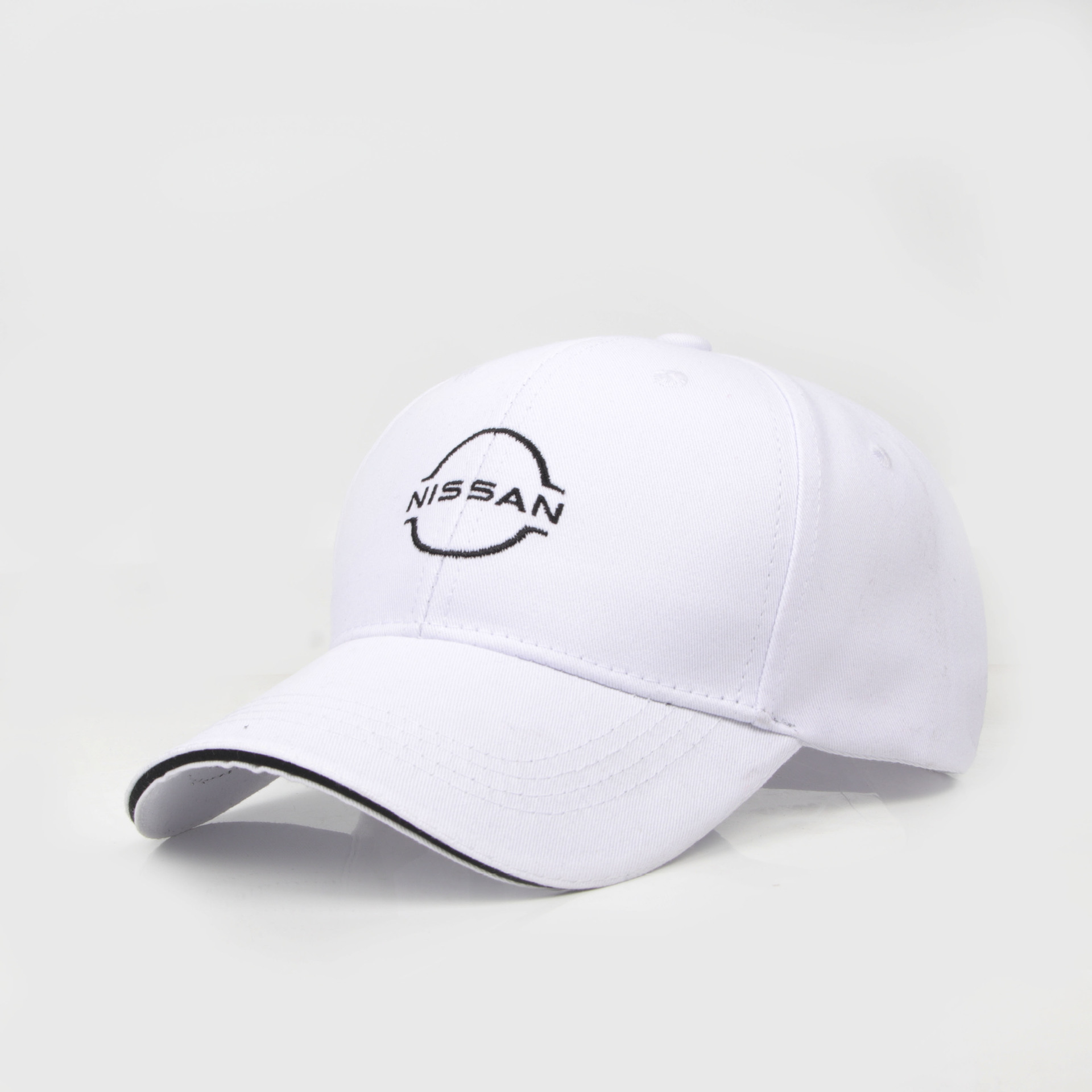 thumbnail image 1 of la gorra de béisbol con el logotipo del coche bordado para hombres y mujeres, gorra con visera de algodón para las cuatro estaciones, gorra de trabajo de la tienda Nissan 4S, blanca, 1 of 2