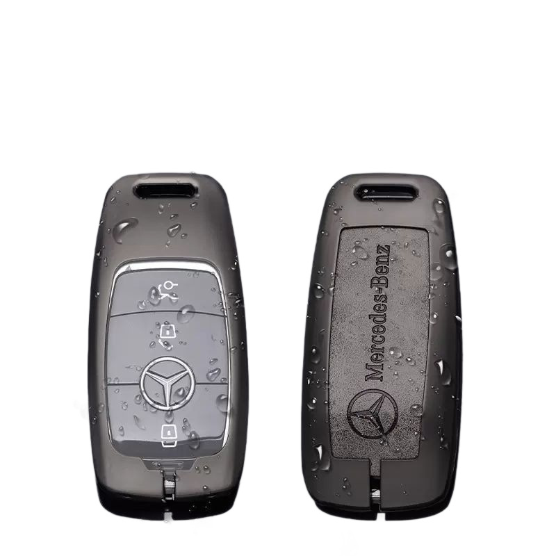 Mercedes-Benz Key Cover Metal Protective Case Waterproof and Scratch-Resistant Zinc Alloy Car Remote Control Cover with Buckle Unisex