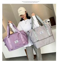 Luggage bag for women with dry and wet separation, sports single-shoulder bag, foldable storage bag, fitness bag, men's waterproof travel bag