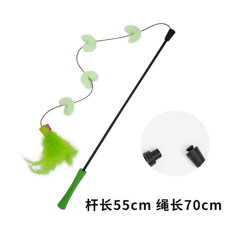 마법의 고양이 웃긴 지팡이--녹색 버드나무(교체 가능한 머리)